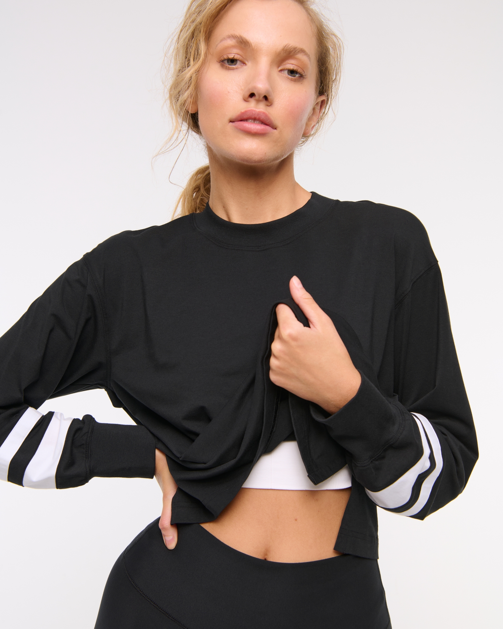 YPB Active Cotton-Blend Long-Sleeve Easy Tee