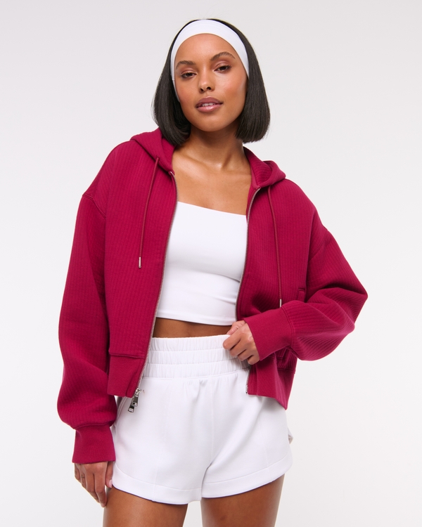 YPB Active Rib Full-Zip, Dark Red view 1