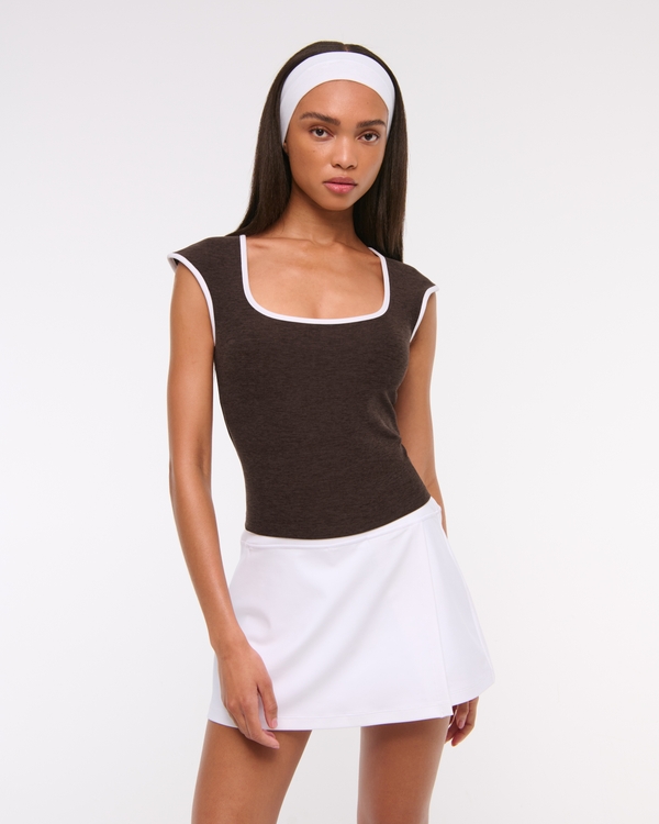 YPB everydaySOFT Cap Sleeve Top, Coffee