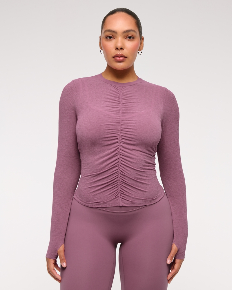 YPB Active Featherweight Long-Sleeve Ruched Tee