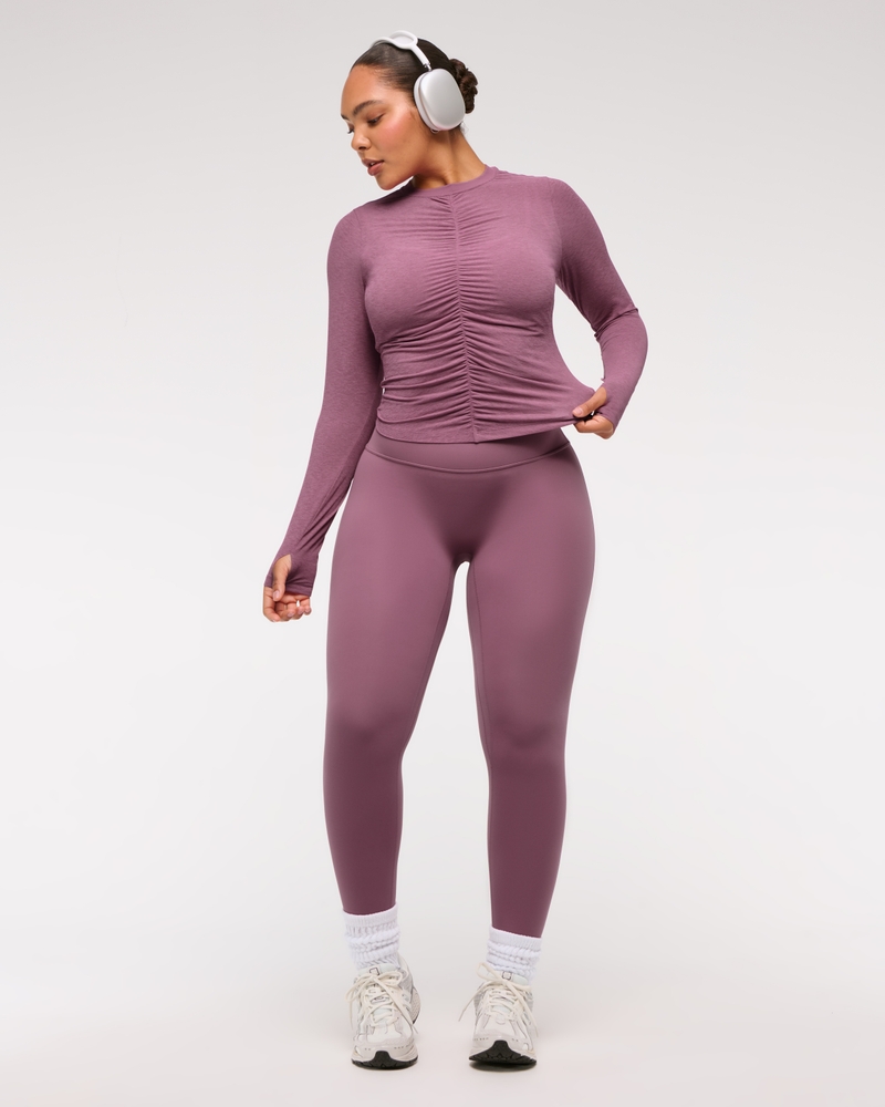 YPB Active Featherweight Long-Sleeve Ruched Tee