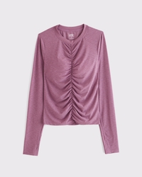 YPB Active Featherweight Long-Sleeve Ruched Tee