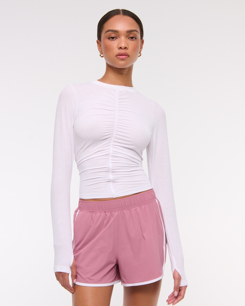 YPB Active Featherweight Long-Sleeve Ruched Tee