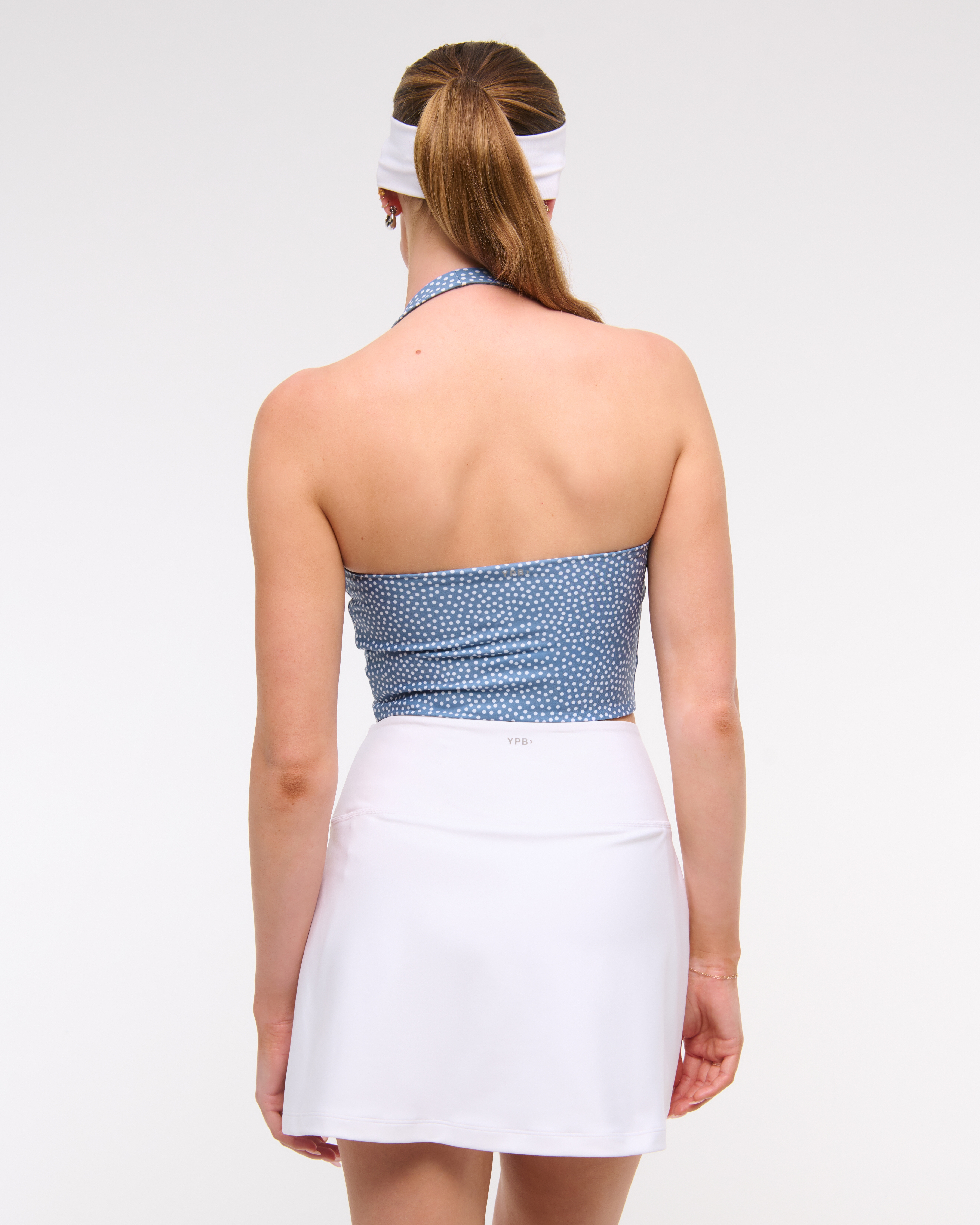 Abercrombie & Fitch Ypb Sculptlux Halter Tank In Blue