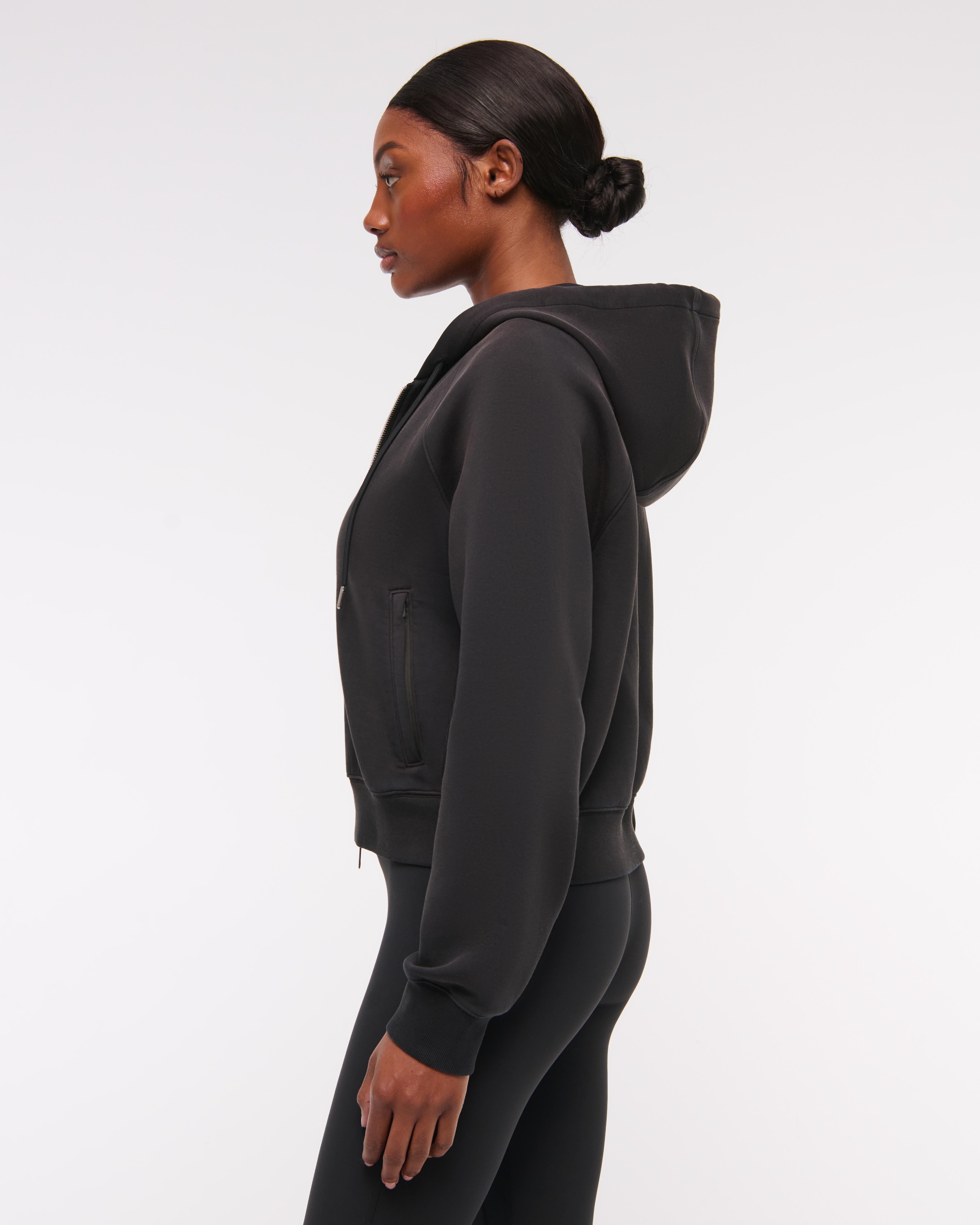 tie.me スウェット Pe JERSEY TWILL UNBALANCED HOODIE A(S Black): Yohji Yamamoto
