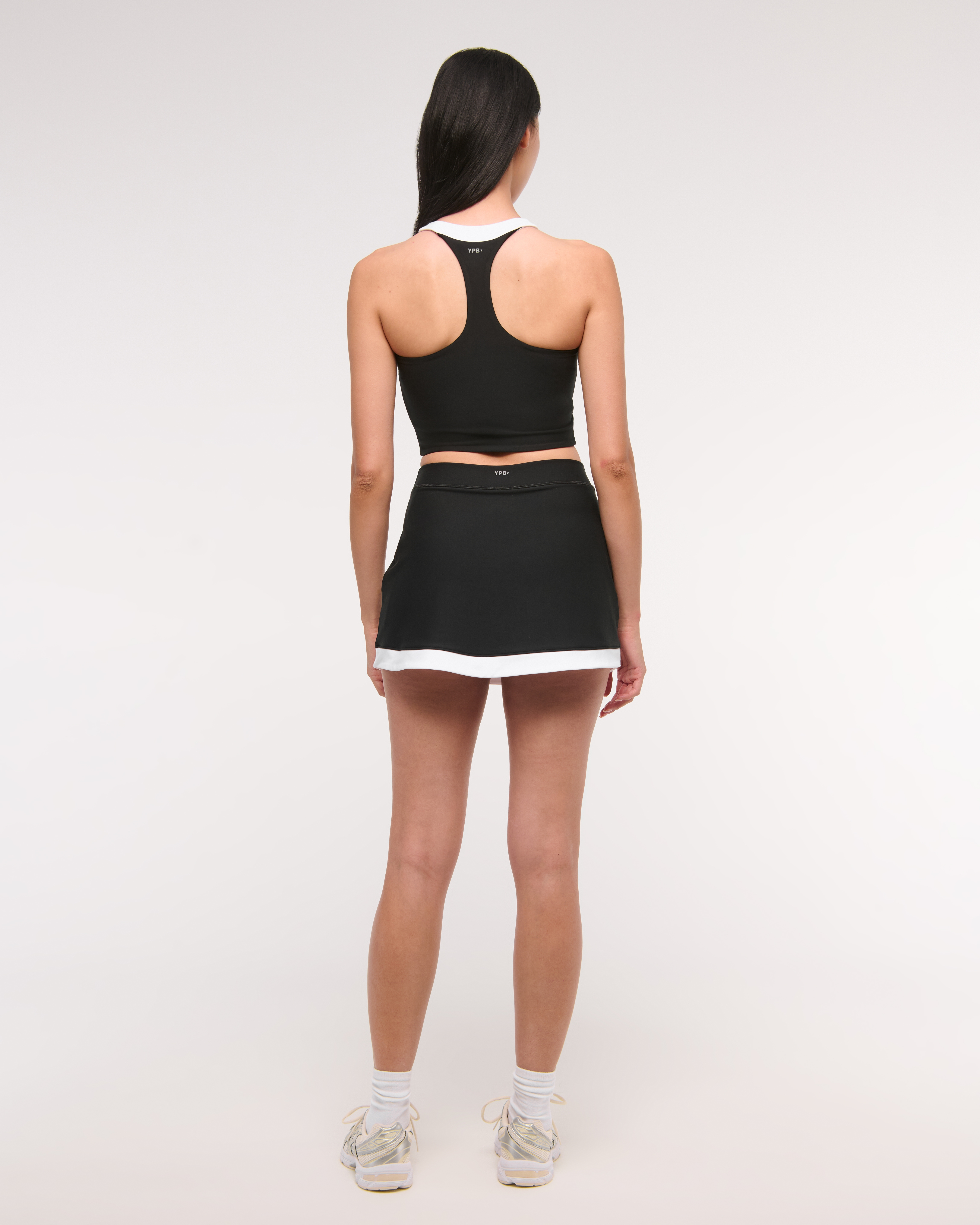 Abercrombie & Fitch Ypb Sculptlux Racerback V-neck Tank In Black