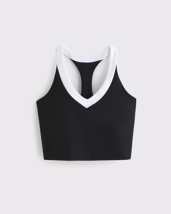 YPB sculptLUX Racerback V-Neck Tank, Black view 1