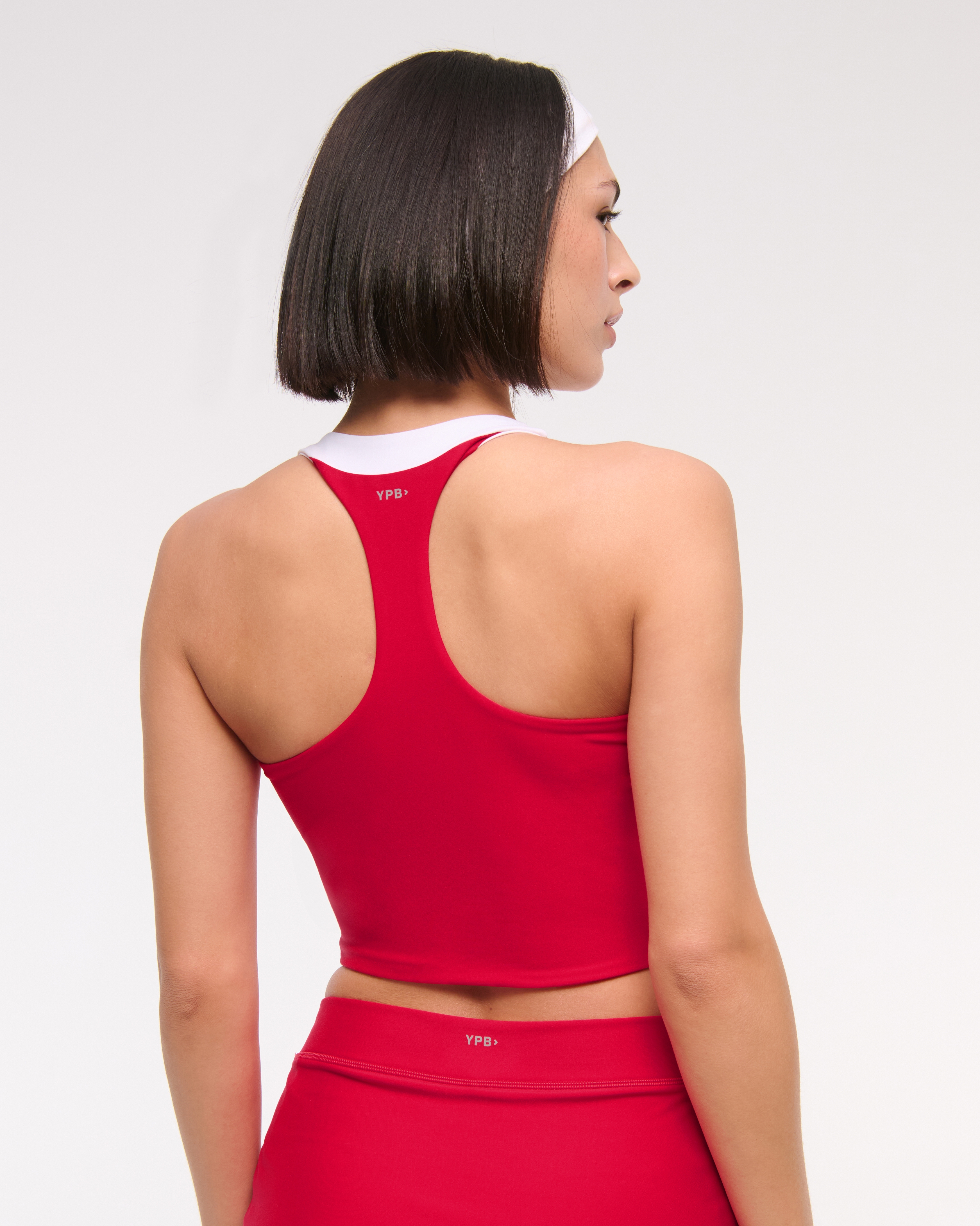 Abercrombie & Fitch Ypb Sculptlux Racerback V-neck Tank In Red