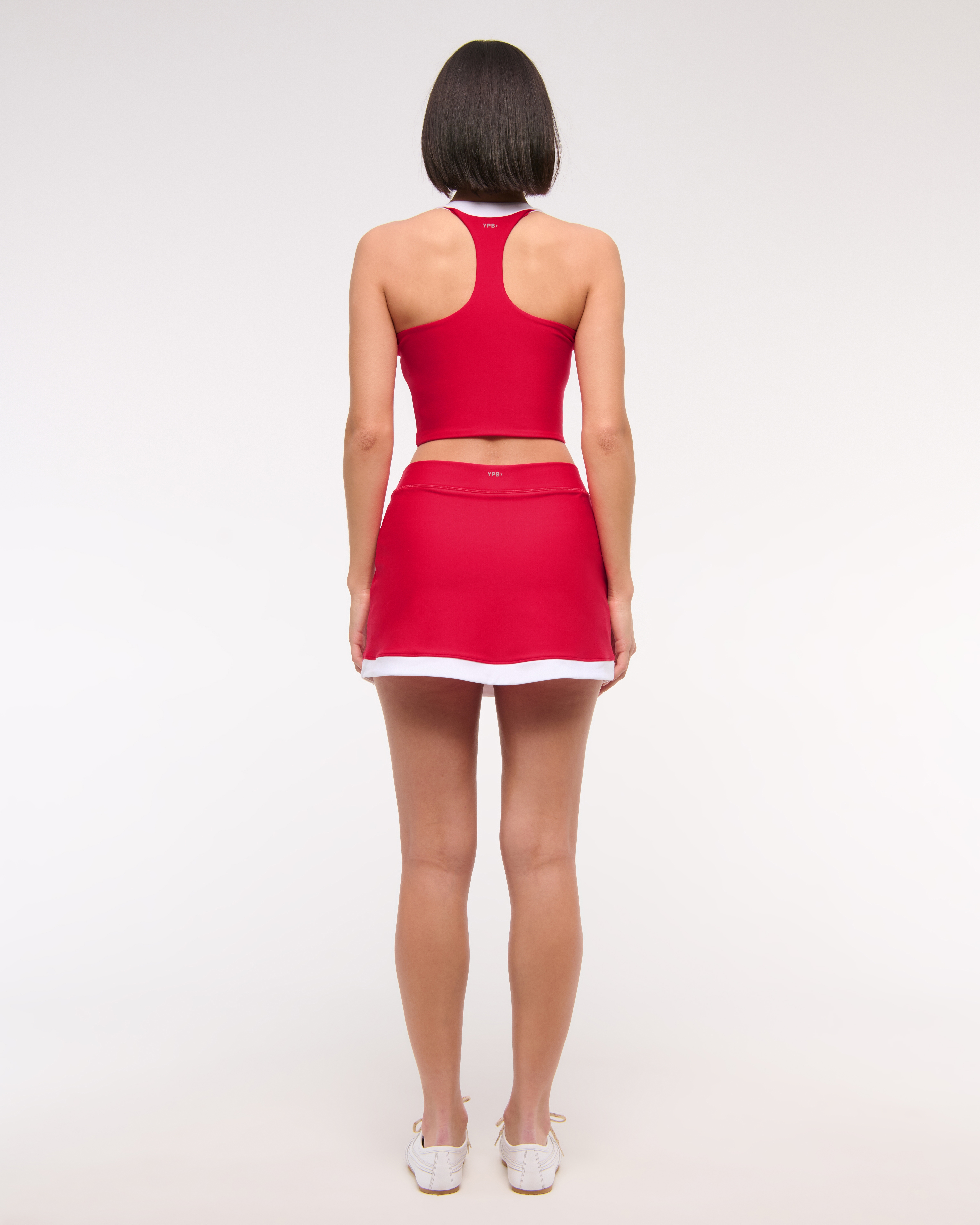 Abercrombie & Fitch Ypb Sculptlux Racerback V-neck Tank In Red