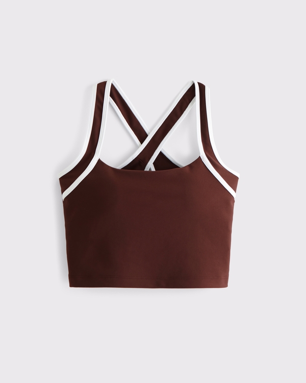 YPB sculptLUX Strappy-Back Tank, Cocoa view 1