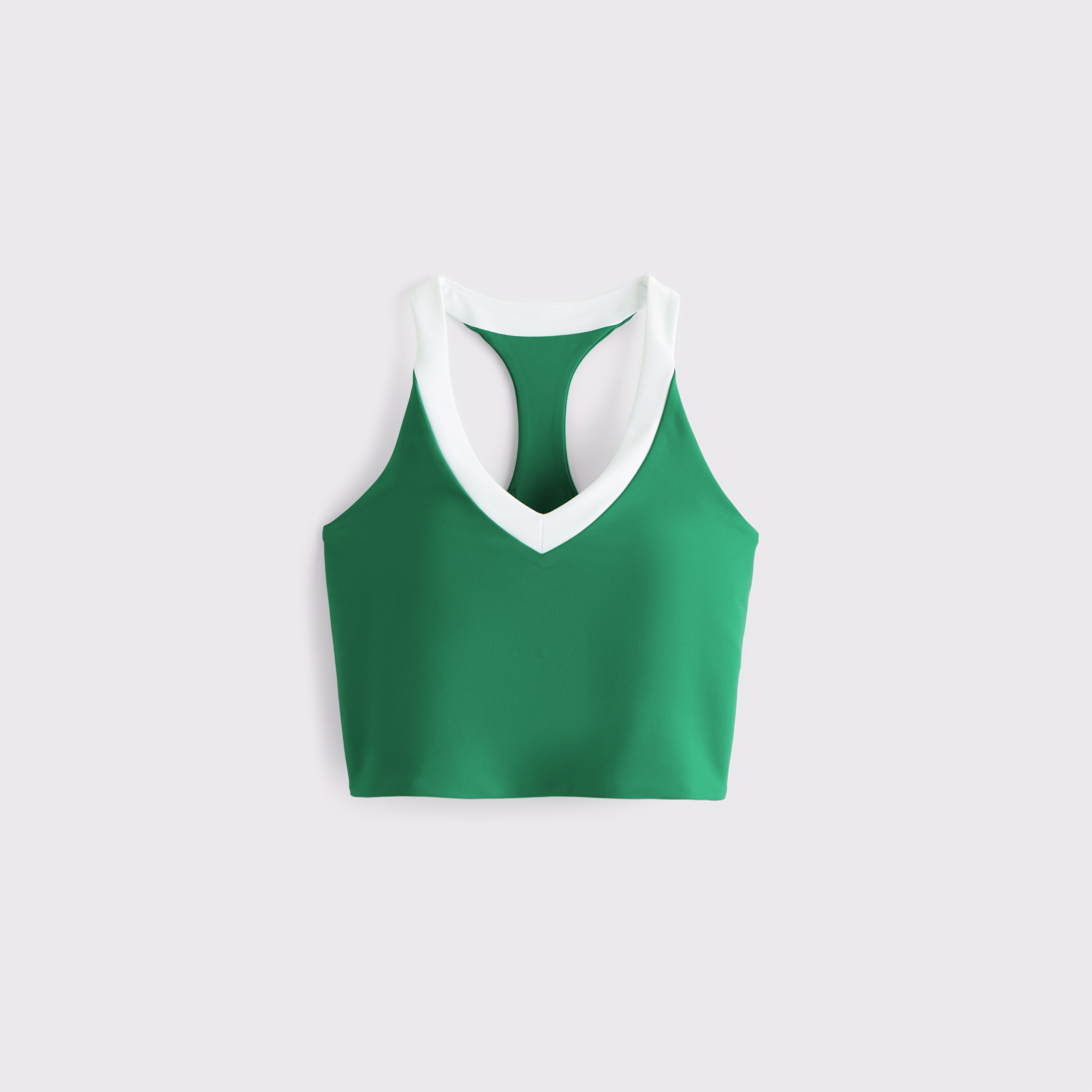 Abercrombie & Fitch Ypb Sculptlux Racerback V-neck Tank In Green