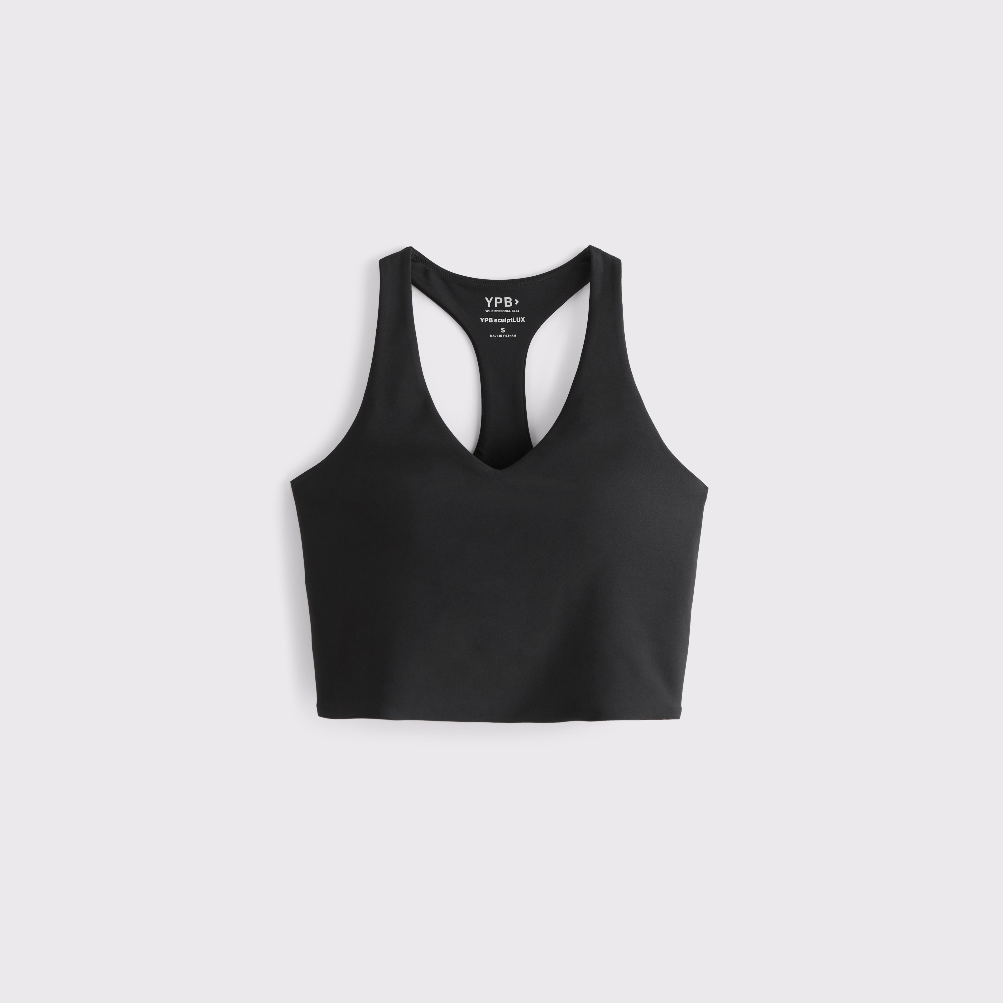 Abercrombie & Fitch Ypb Sculptlux Racerback V-neck Tank In Black