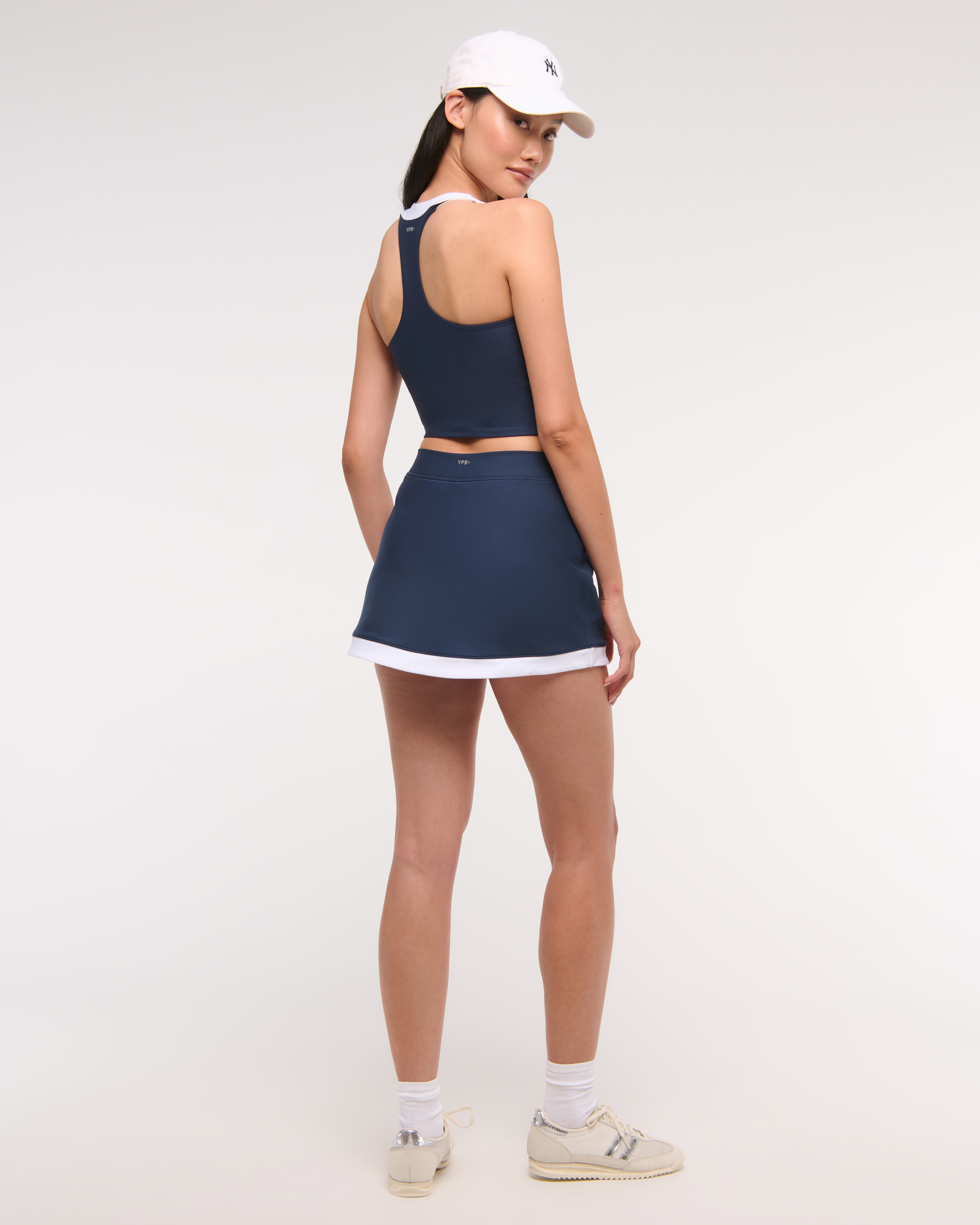 Abercrombie & Fitch Ypb Sculptlux Racerback V-neck Tank In Blue