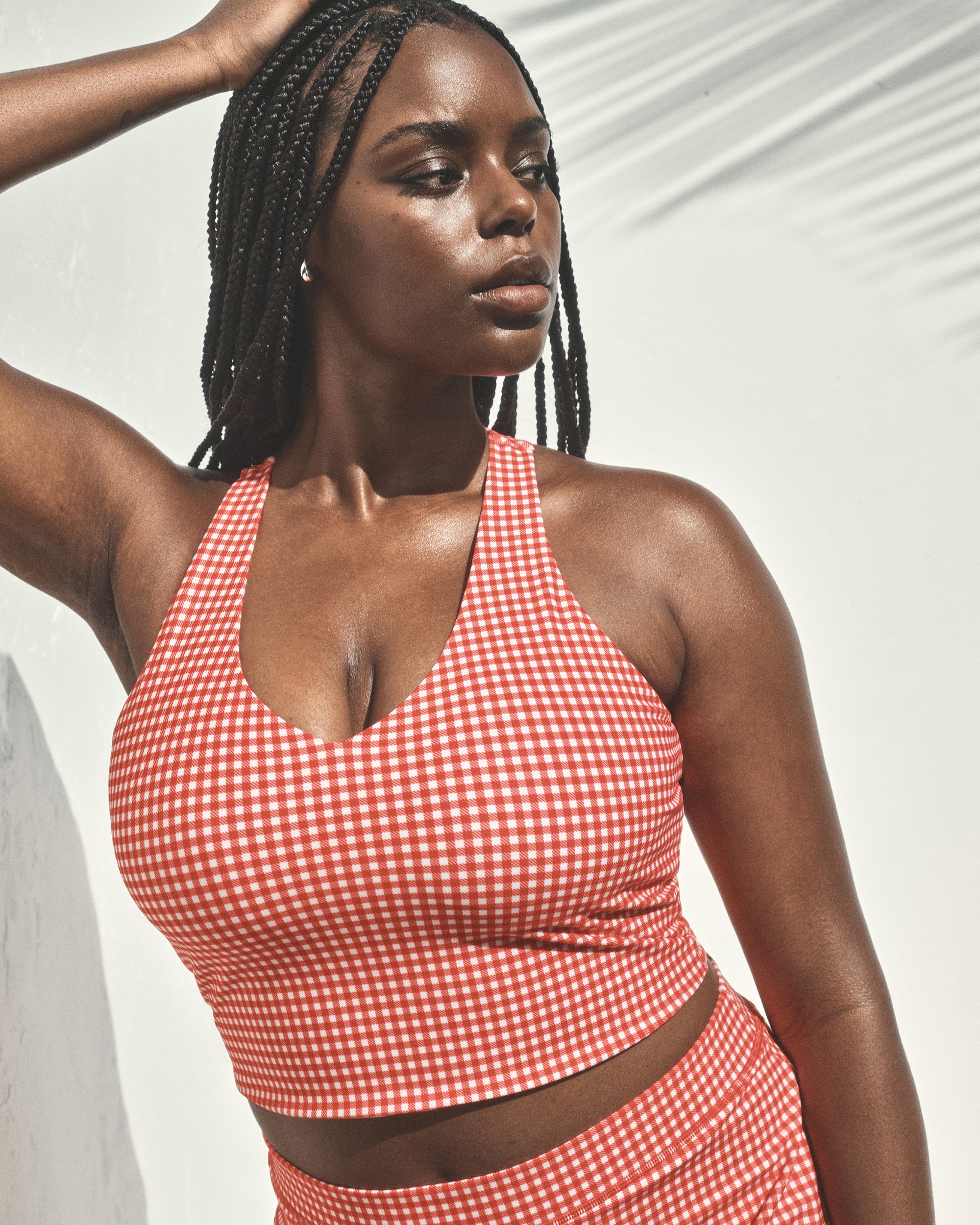 Abercrombie & Fitch Ypb Sculptlux Racerback V-neck Tank In Red