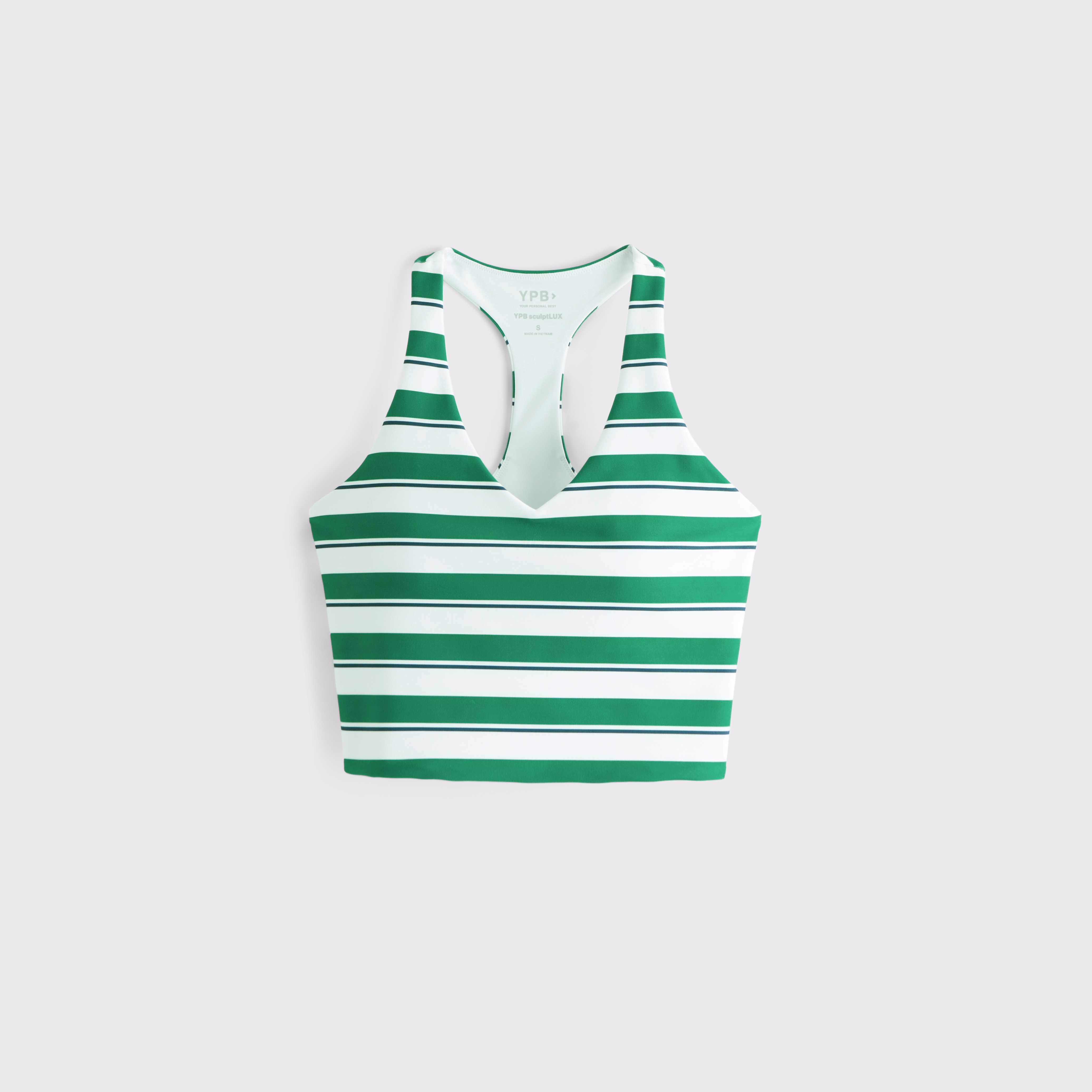 Abercrombie & Fitch Ypb Sculptlux Racerback V-neck Tank In Green