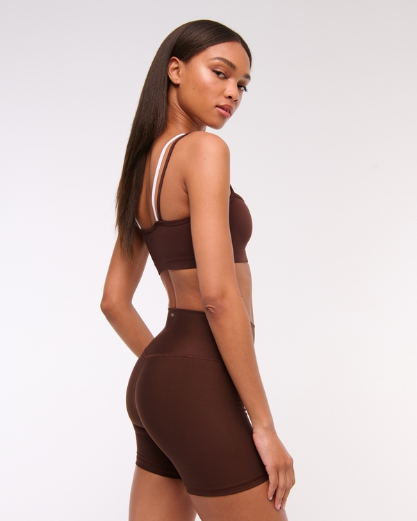 YPB studioFLEX Double-Layered Sports Bra, Cocoa view 2
