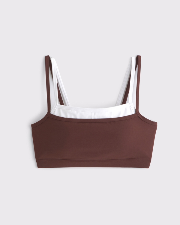 YPB studioFLEX Double-Layered Sports Bra, Cocoa view 1