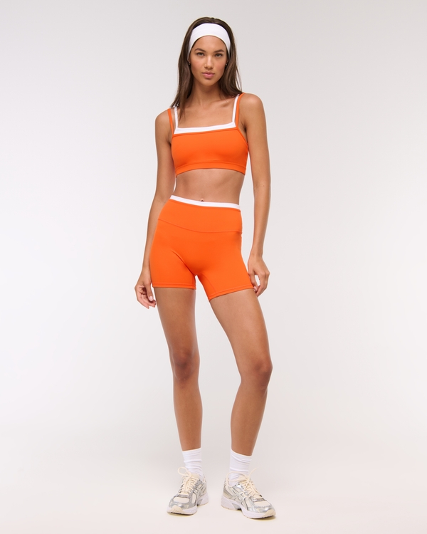 YPB studioFLEX Double-Layered Sports Bra, Bright Orange view 2