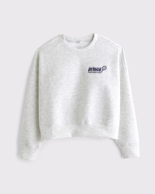 YPB neoKNIT On The Go Prince Tennis Crew, Light Heather Gray view 1