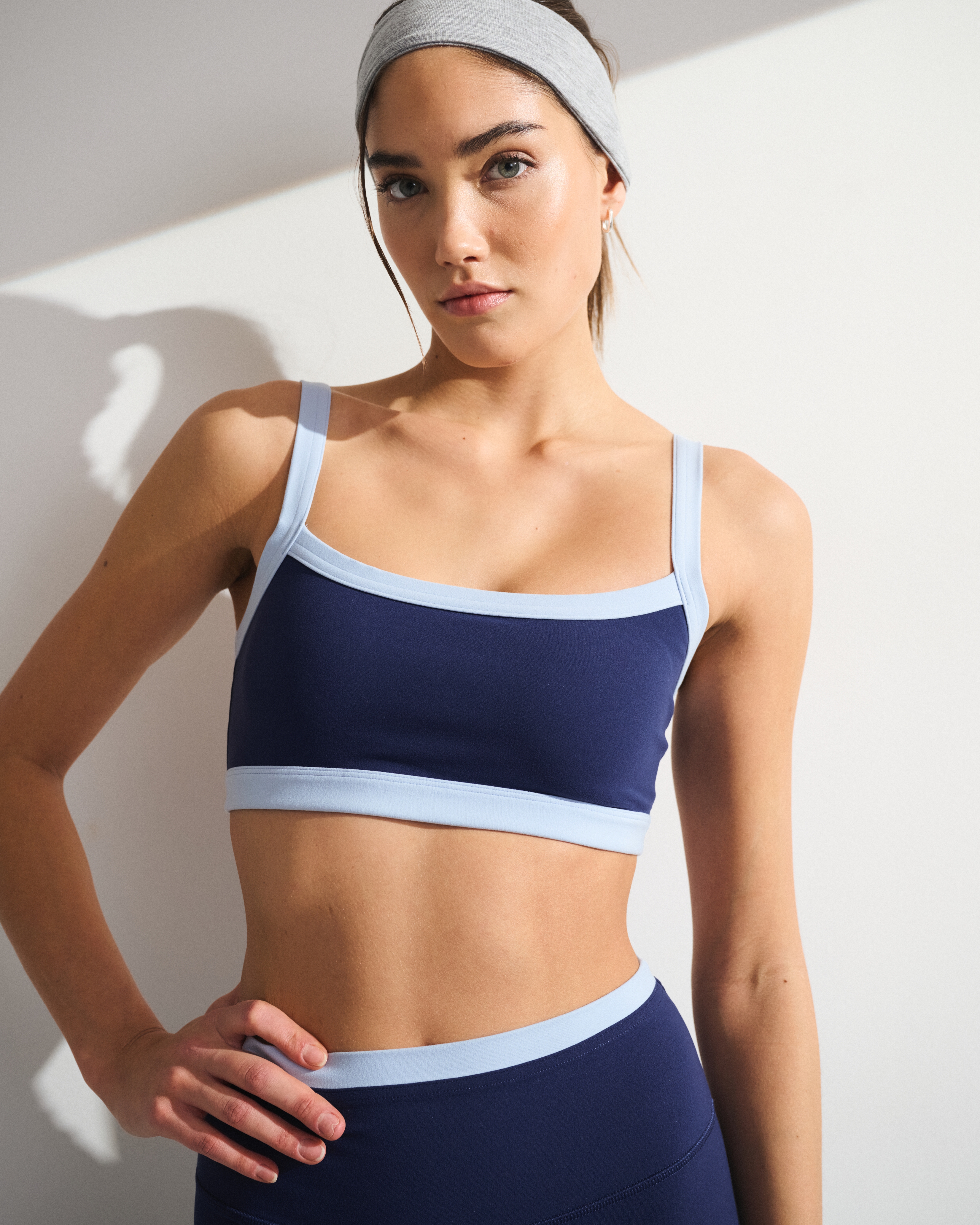 Abercrombie & Fitch Ypb Studioflex Cami Sports Bra In Blue