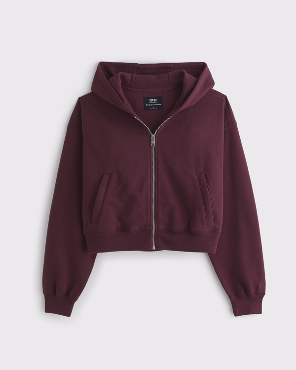 YPB On The Go French Terry Full-Zip, Red Wine view 1