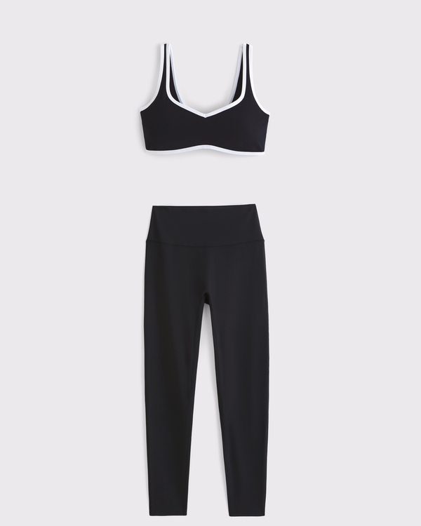 YPB studioFLEX Sports Bra & Legging Set, Black view 1