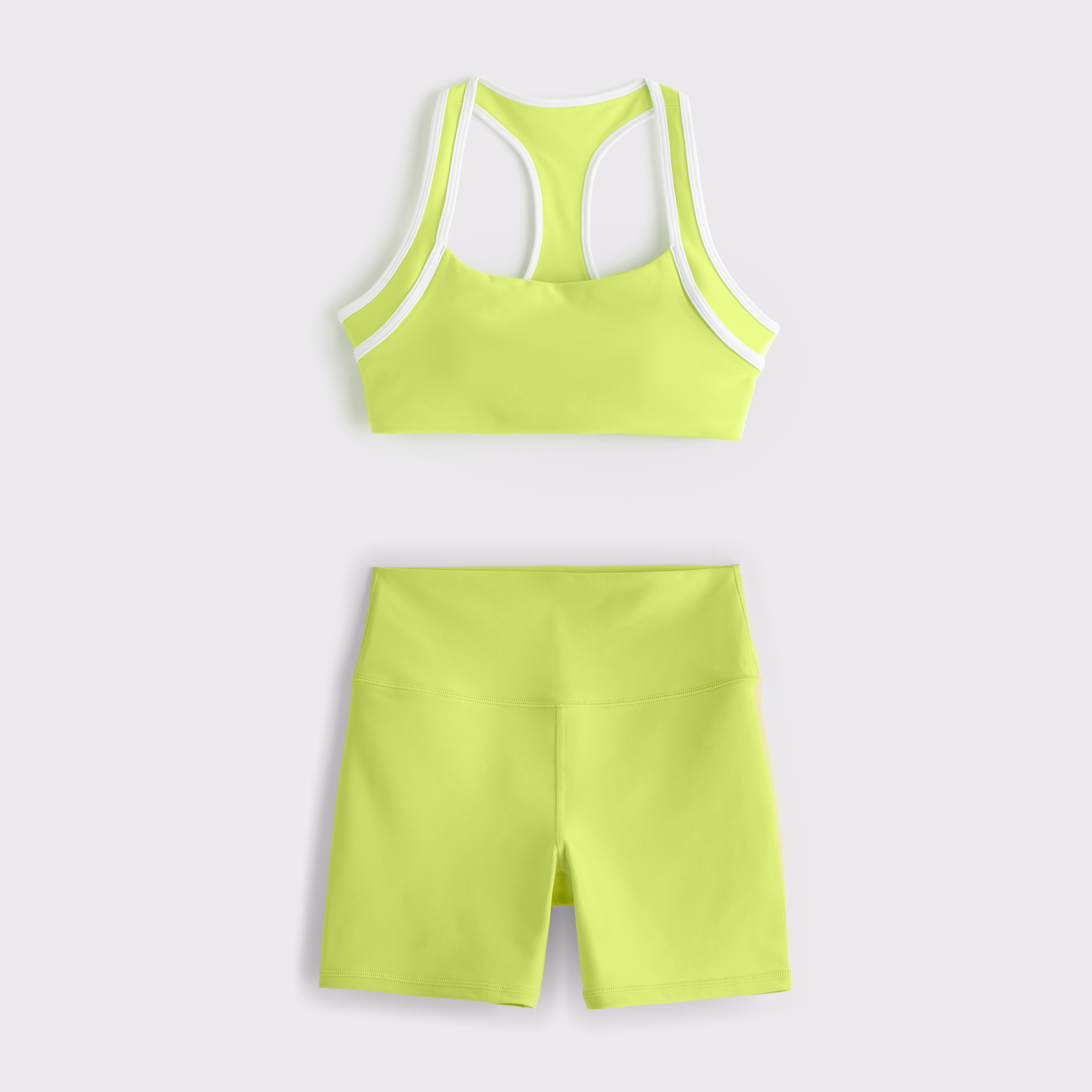 Abercrombie & Fitch Ypb Sculptlux Sports Bra & Bike Short Set