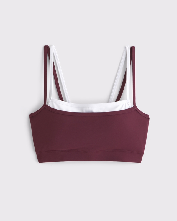 YPB studioFLEX Double-Layered Sports Bra, Red Wine view 1