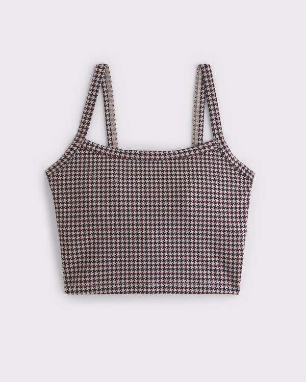 YPB studioFLEX Cami Tank, Brown Houndstooth view 1