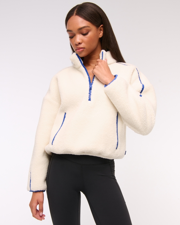 YPB Sherpa Half-Zip, Cream view 1