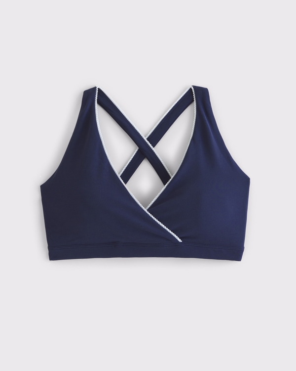 YPB studioFLEX Crossover Sports Bra, Navy view 1