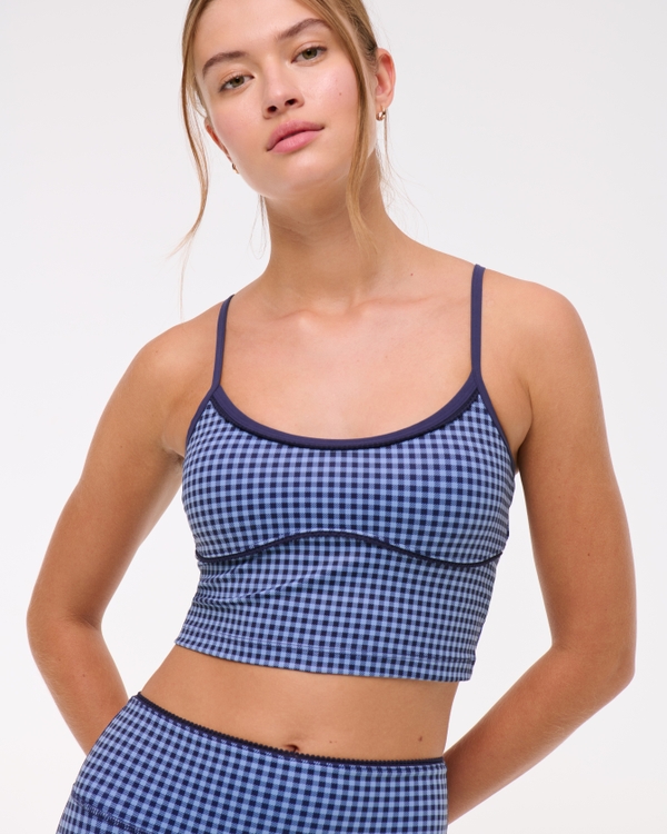YPB studioFLEX Sweetheart Tank, Blue Gingham view 1