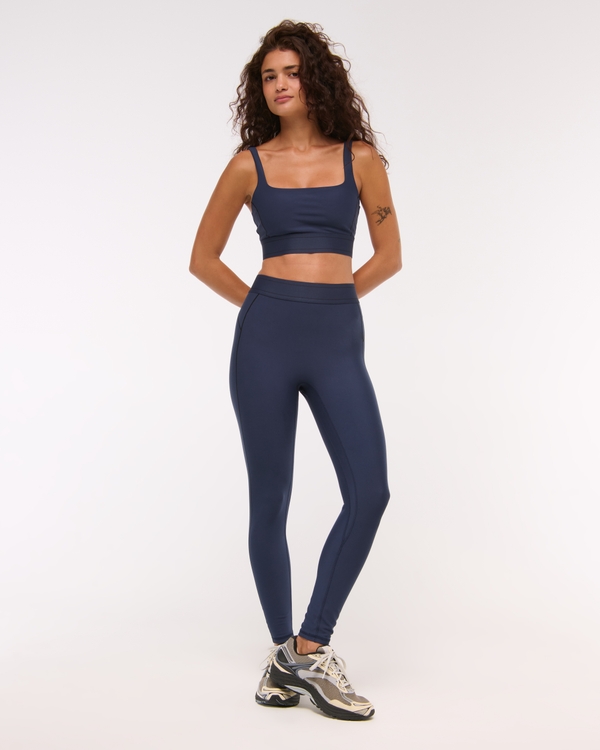 YPB sculptLUX Strappy-Back Sports Bra, Navy view 2
