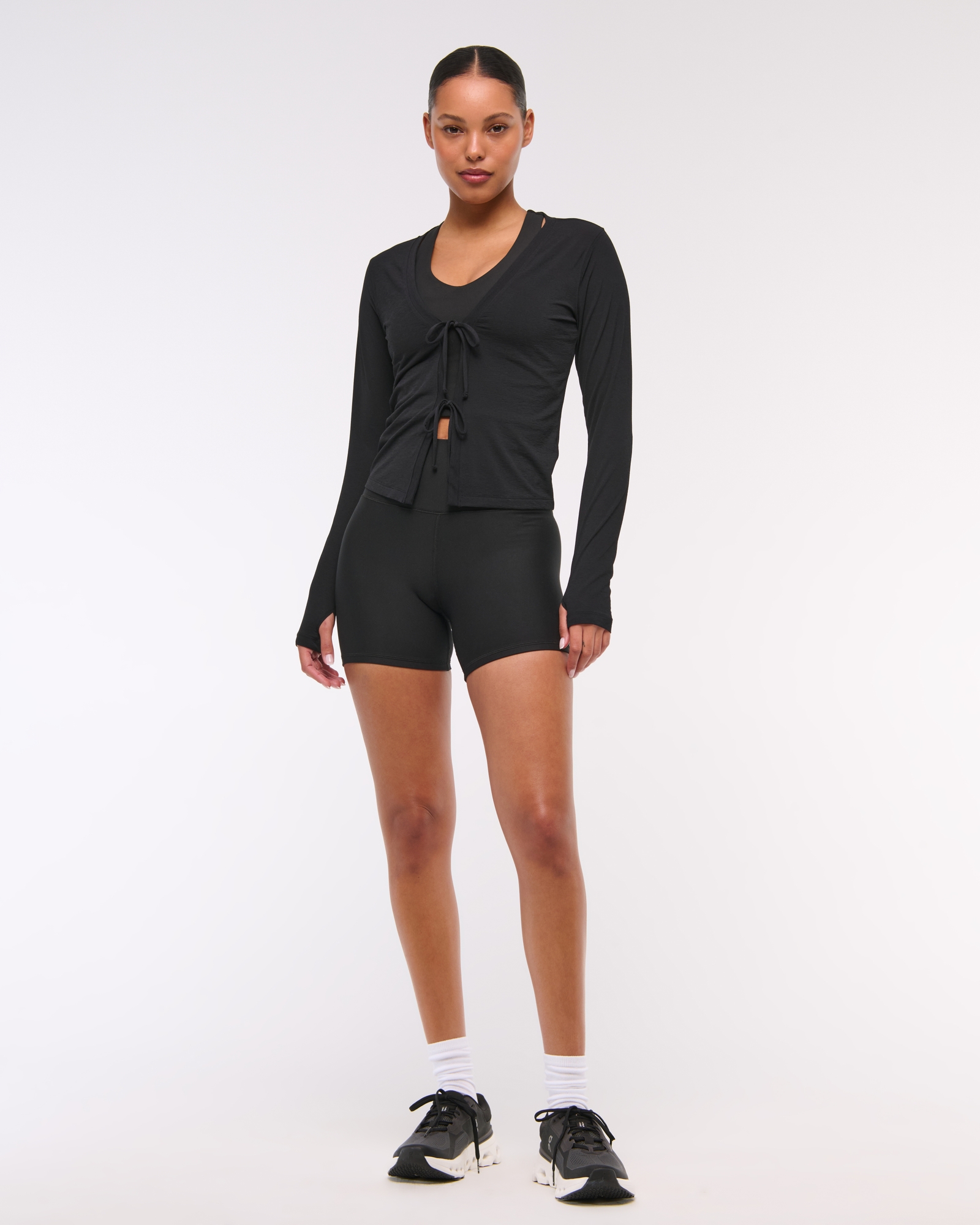 YPB Active Featherweight Tie-Front Cardigan