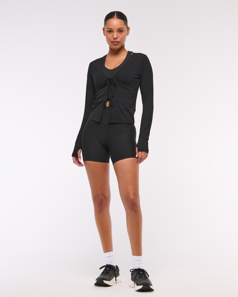 YPB Active Featherweight Tie-Front Cardigan