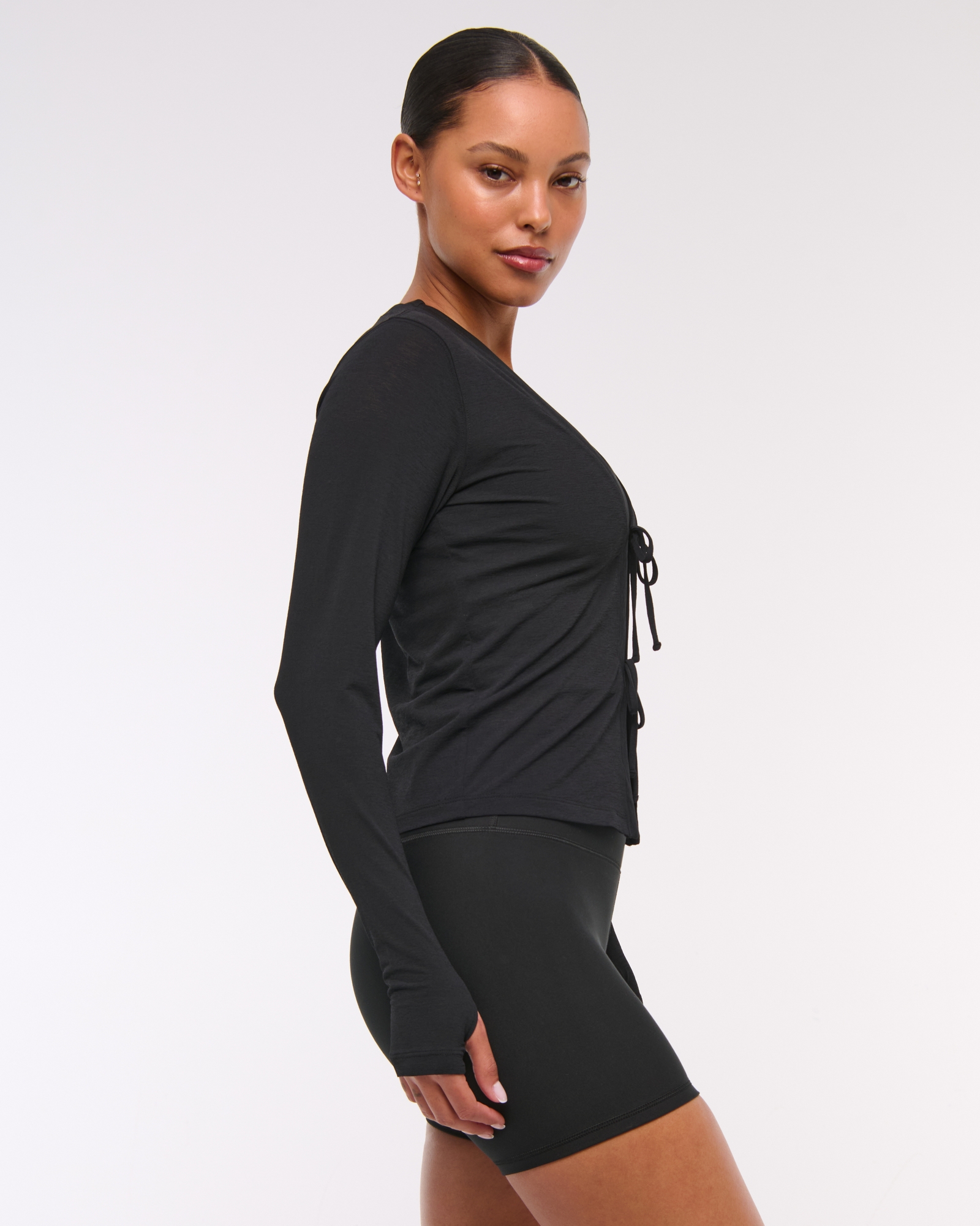 YPB Active Featherweight Tie-Front Cardigan