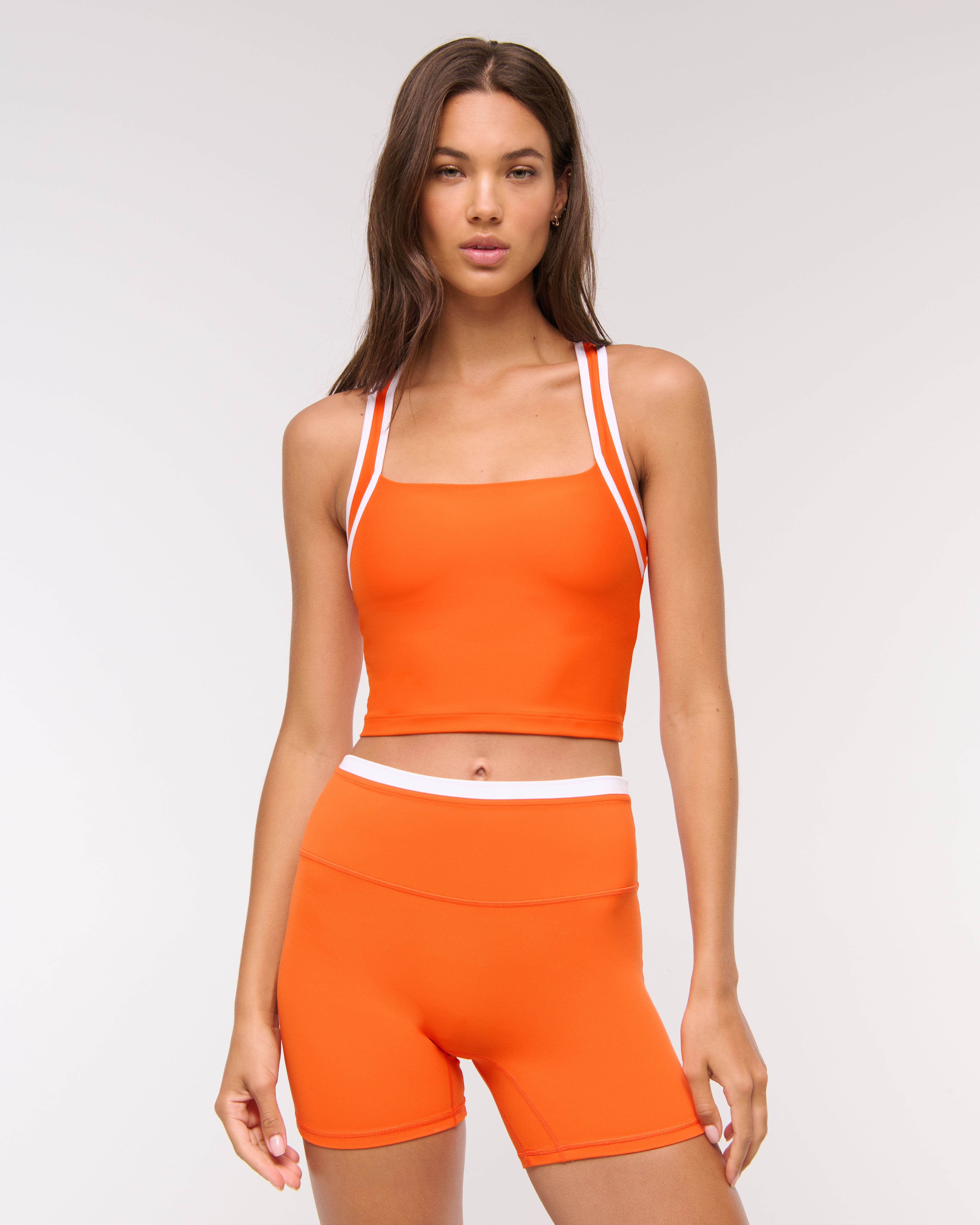 Abercrombie & Fitch Ypb Sculptlux Strappy-back Tank In Orange