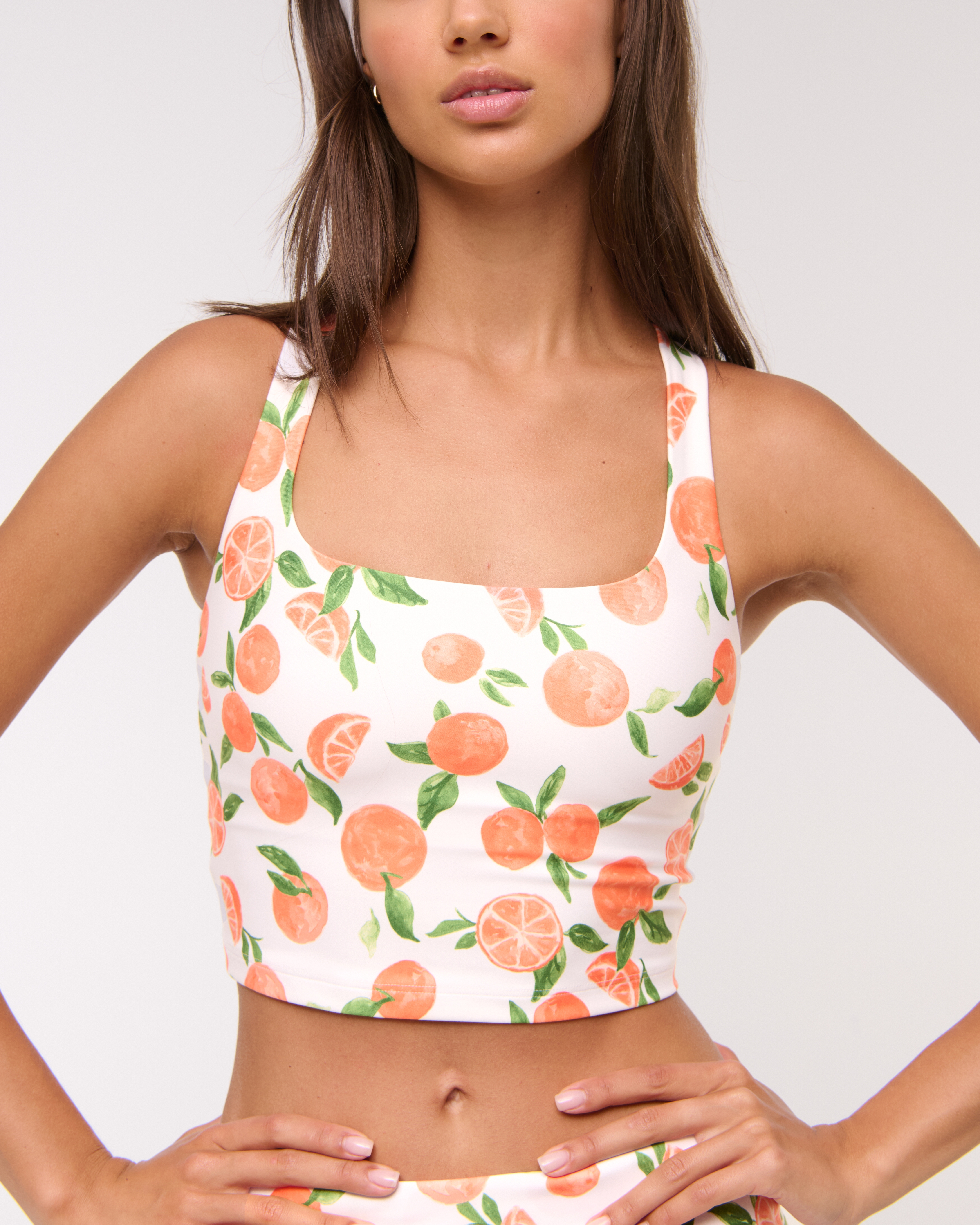 Abercrombie & Fitch Ypb Sculptlux Strappy-back Tank In Orange