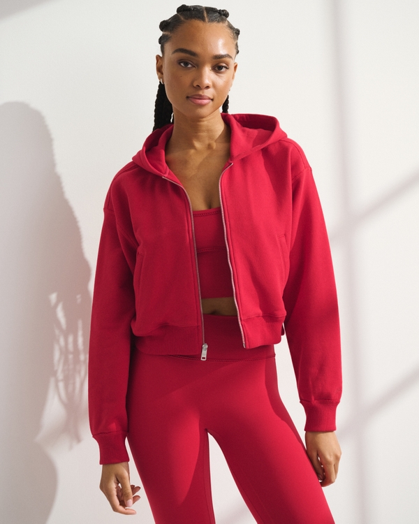 YPB On The Go 6AM Full-Zip Hoodie, Vivid Red view 1