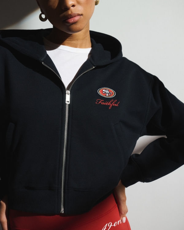 YPB On The Go 6AM San Francisco 49ers Full-Zip Hoodie, Black - 49ers view 1