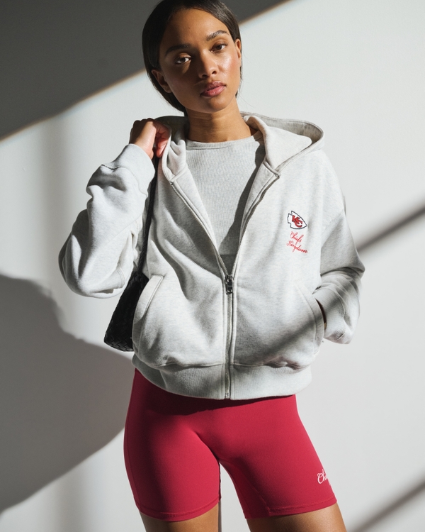 YPB On The Go 6AM Kansas City Chiefs Full-Zip Hoodie, Heather Gray - Chiefs view 2