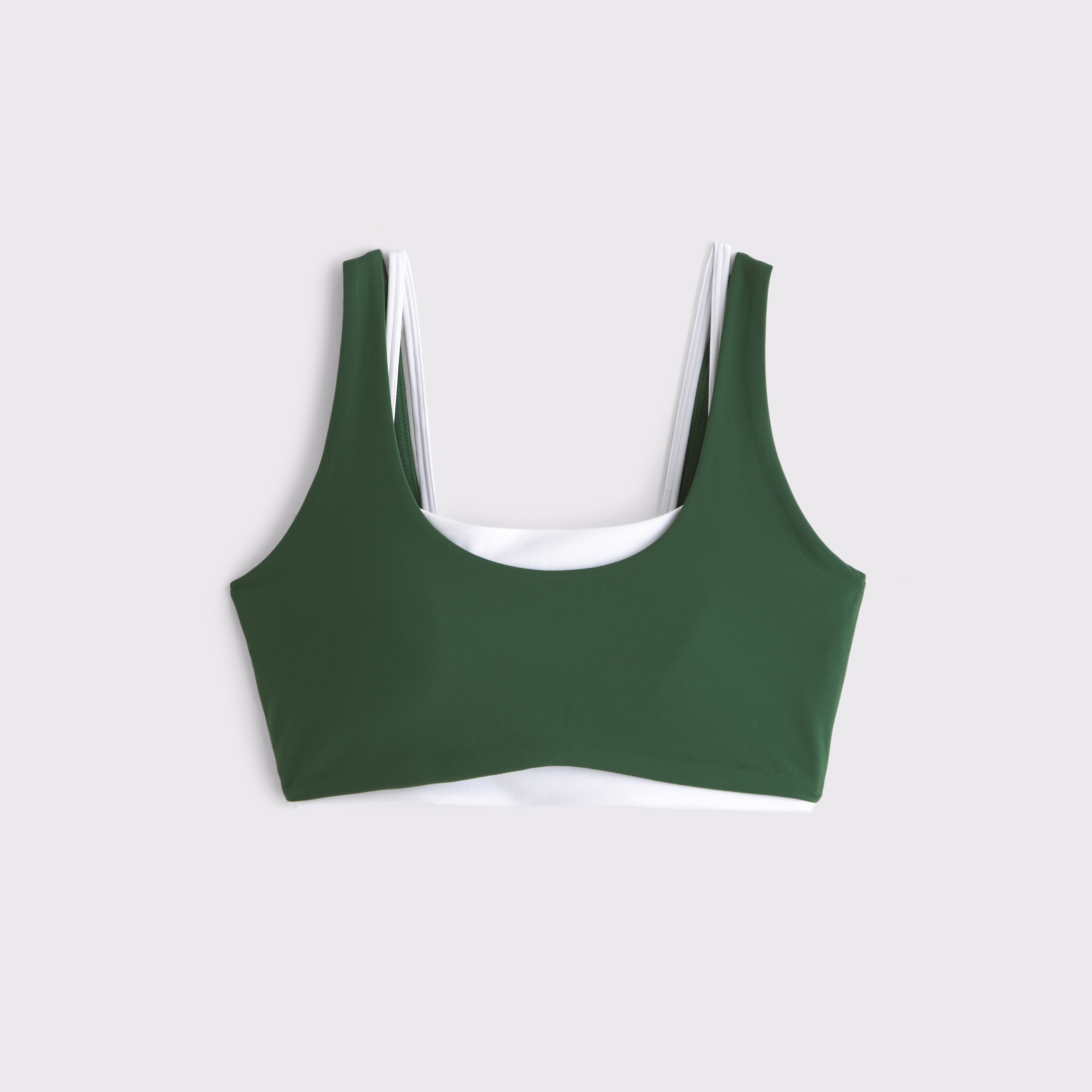 Abercrombie & Fitch Ypb Studioflex Curve Love Double-layered Sports Bra In Green