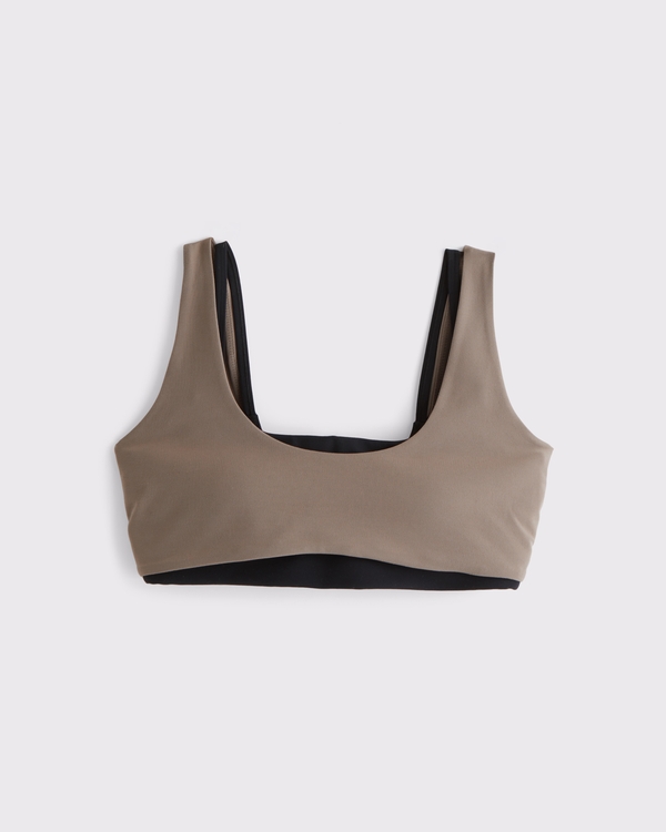 YPB studioFLEX Curve Love Double-Layered Sports Bra, Brown view 1