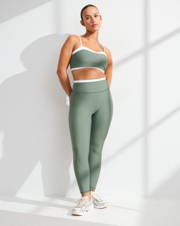 YPB sculptLUX Sweetheart Sports Bra, Olive view 2