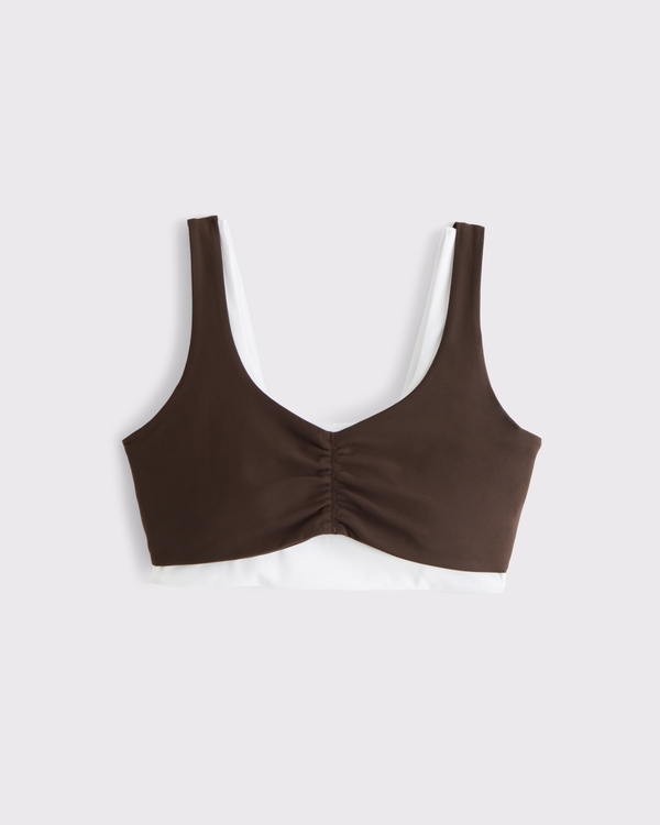 YPB studioFLEX Double-Layered Sports Bra, Espresso view 1
