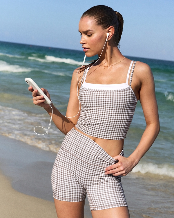 YPB studioFLEX Double-Layered Tank, Taupe Check view 1