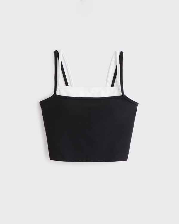 YPB studioFLEX Double-Layered Tank, Black With White Band view 1