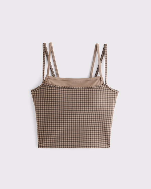 YPB studioFLEX Double-Layered Tank, Chocolate Mousse view 1