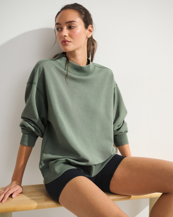 YPB On The Go Mockneck, Olive view 1