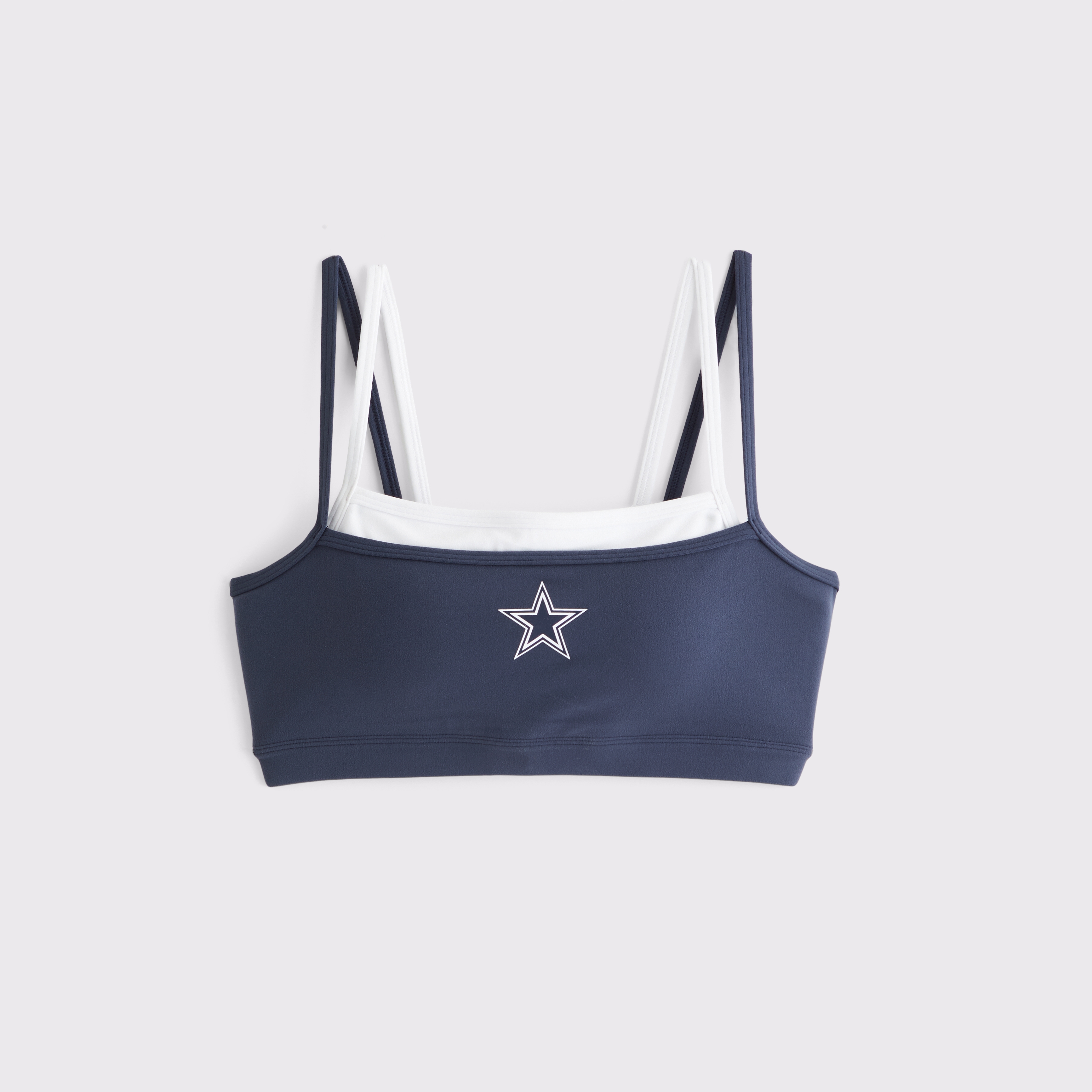 Спортивное бра Dallas Cowboys Double-Layered — Abercrombie & Fitch, цвет: Тёмно-синий — фото 1